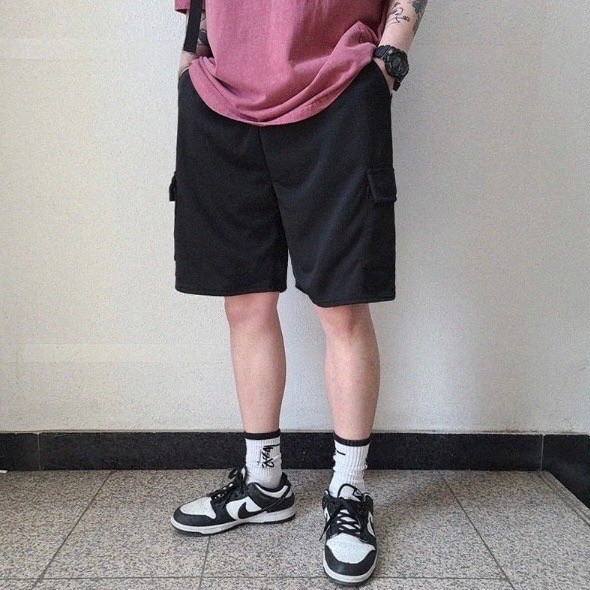 『RB』側口袋工裝棉短褲