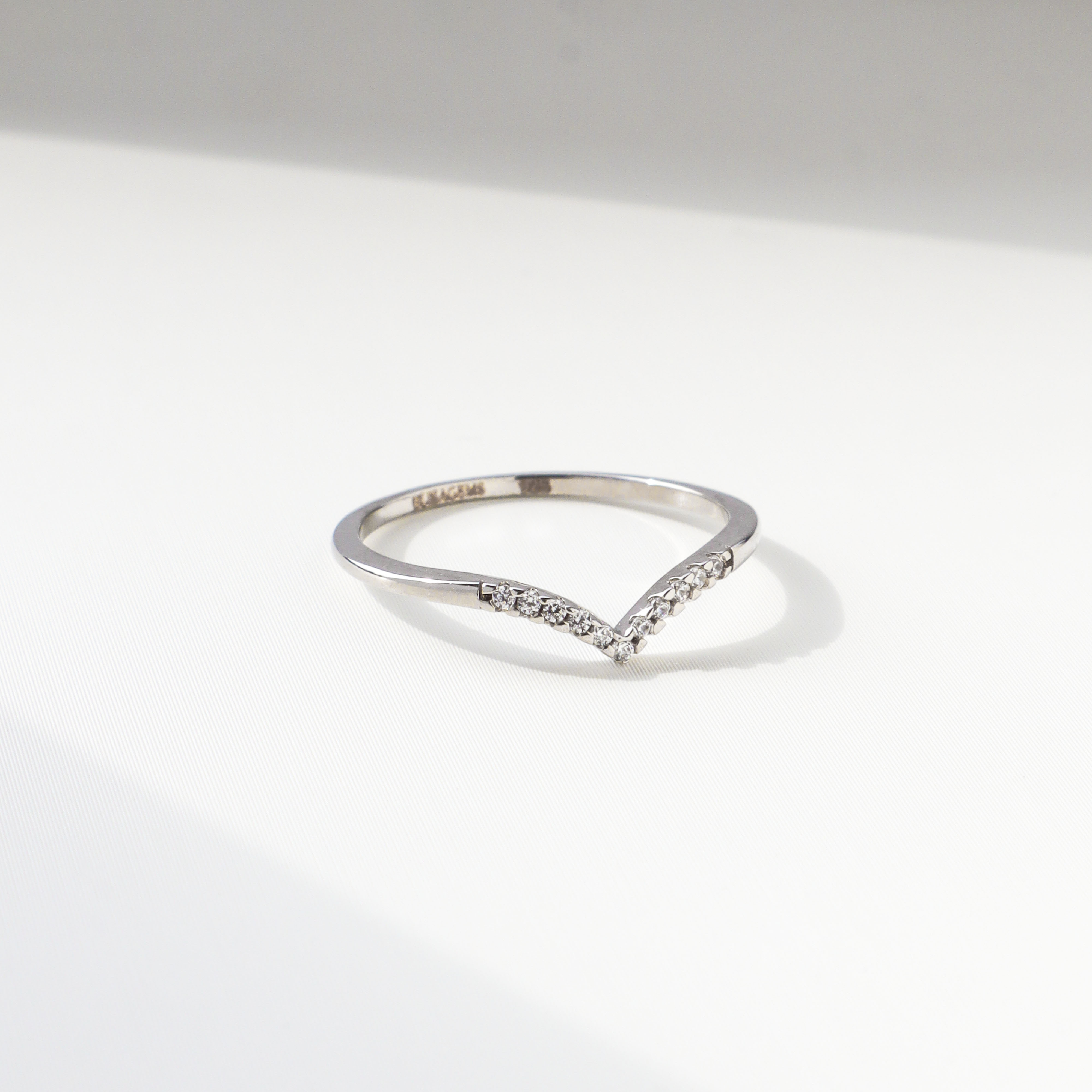 Silver/浪漫曲線排鑽戒指