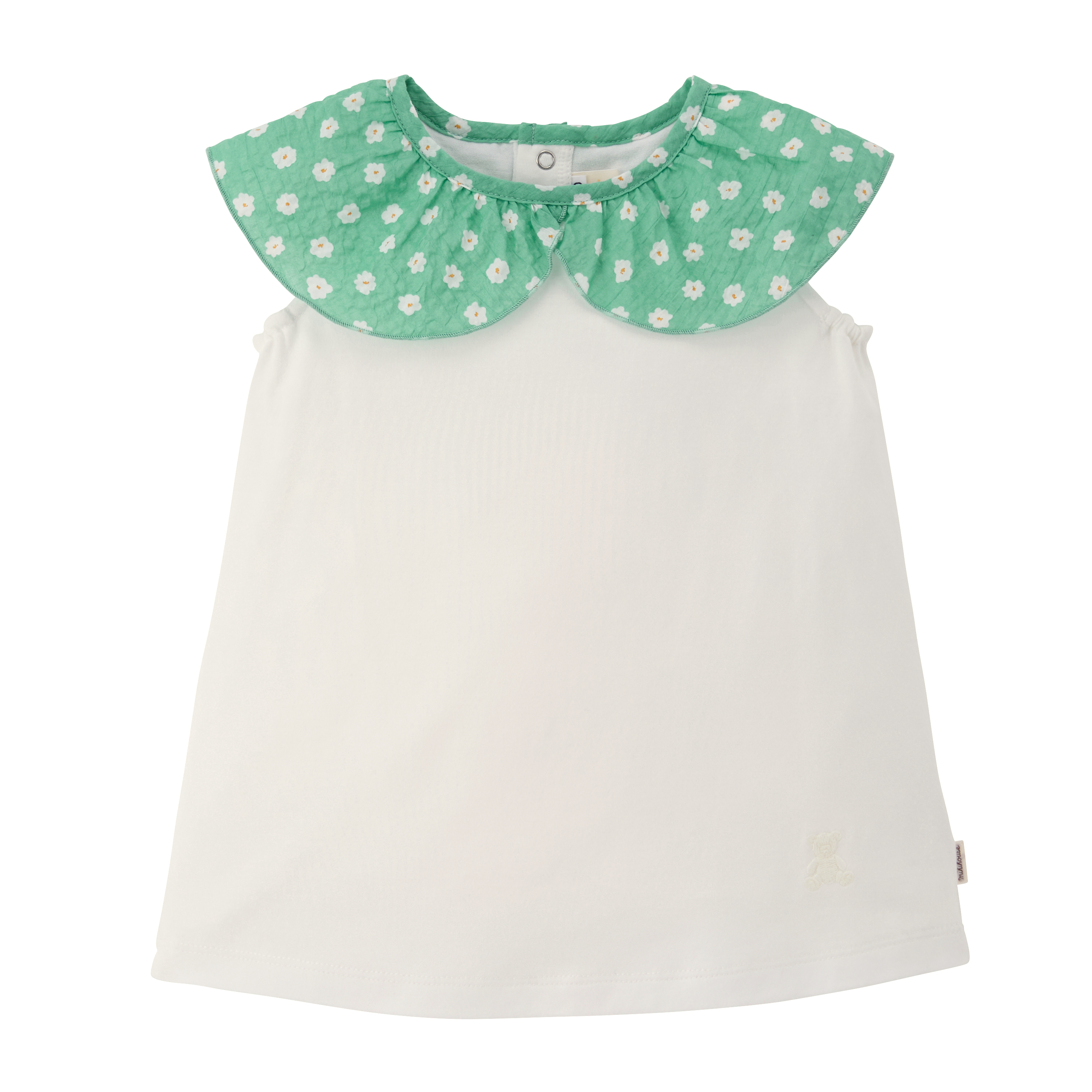 剪影熊大翻領背心-冰綠