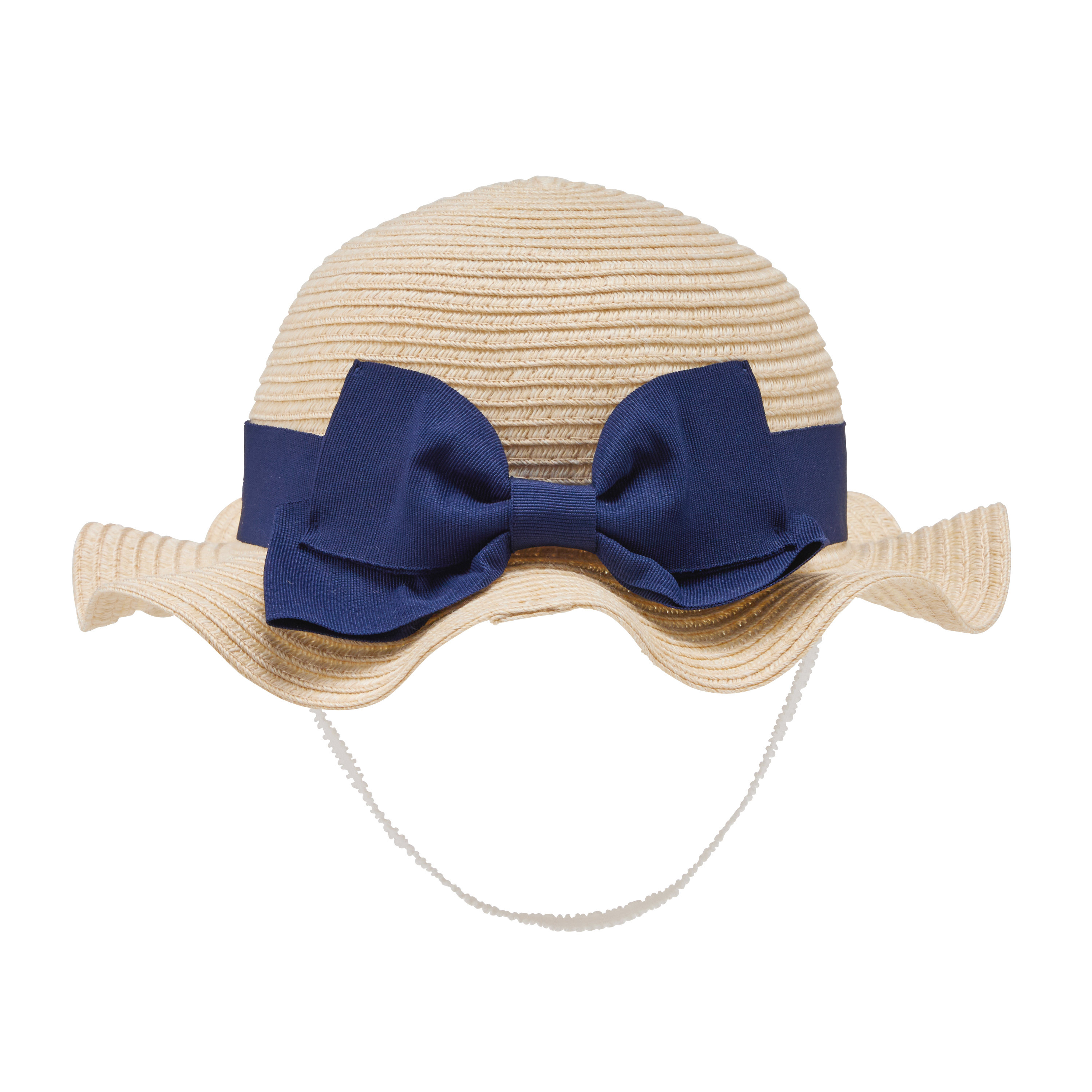 抗UV 蝴蝶結編織帽-藏藍