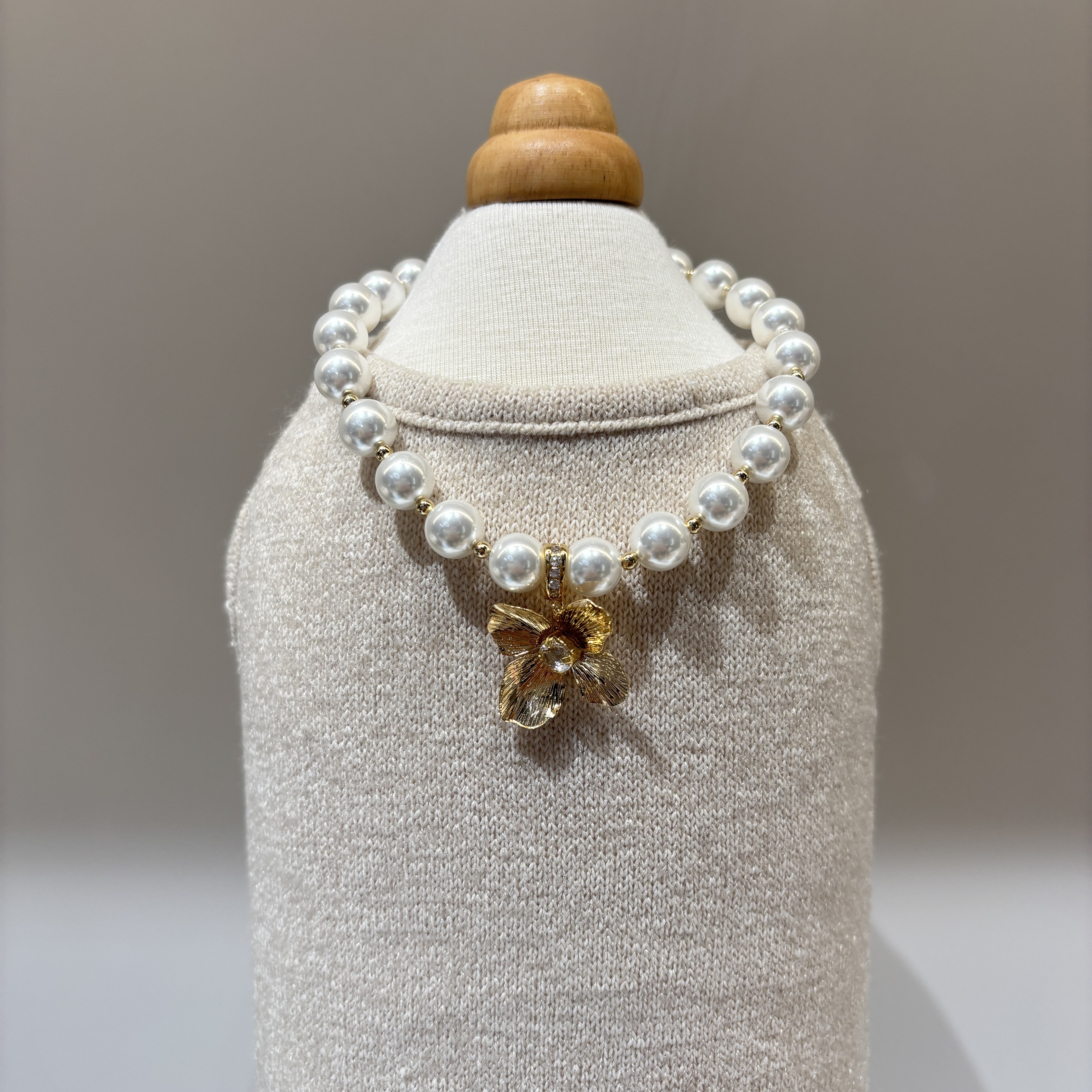 Salon de Peony 金盞花珍珠項鍊