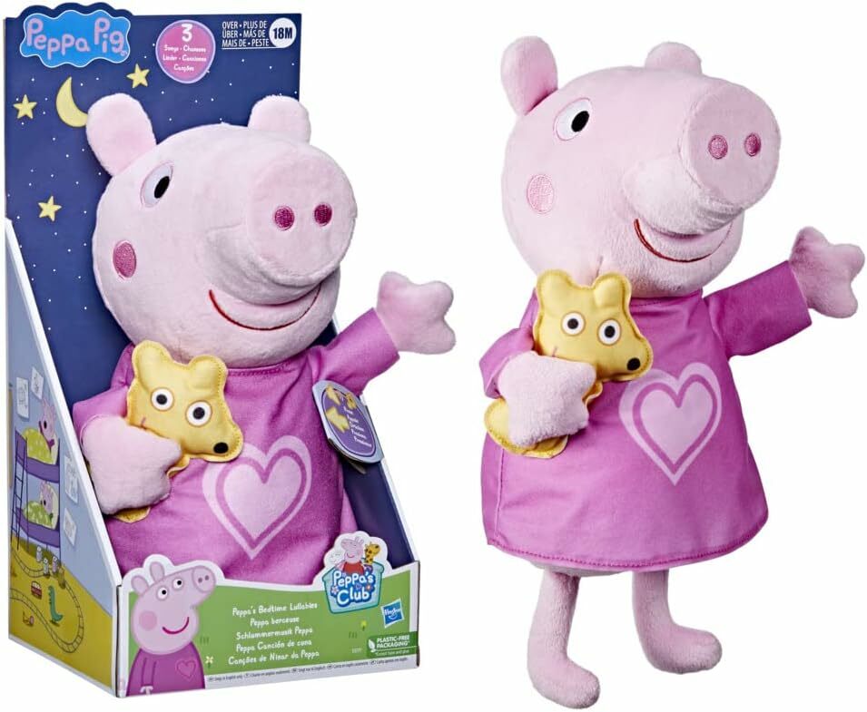 《 HASBRO 孩之寶》 粉紅豬小妹 搖籃曲佩佩絨毛娃娃