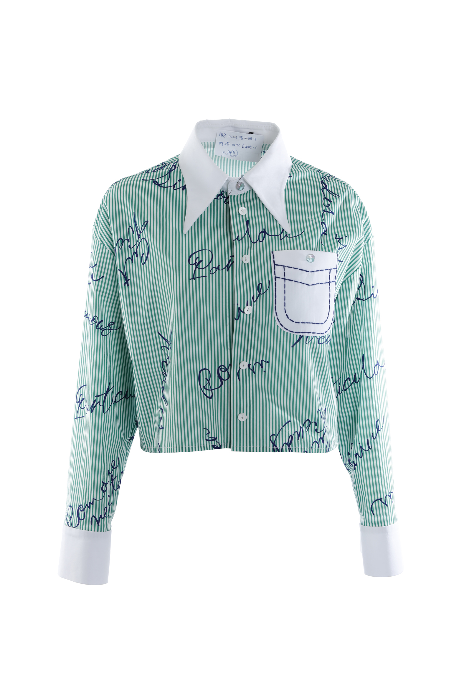 BE10005A1 字母藝術短版外套式襯衫