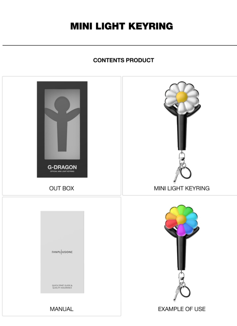 G-DRAGON - OFFICIAL MINI LIGHT KEYRING (BLACK)