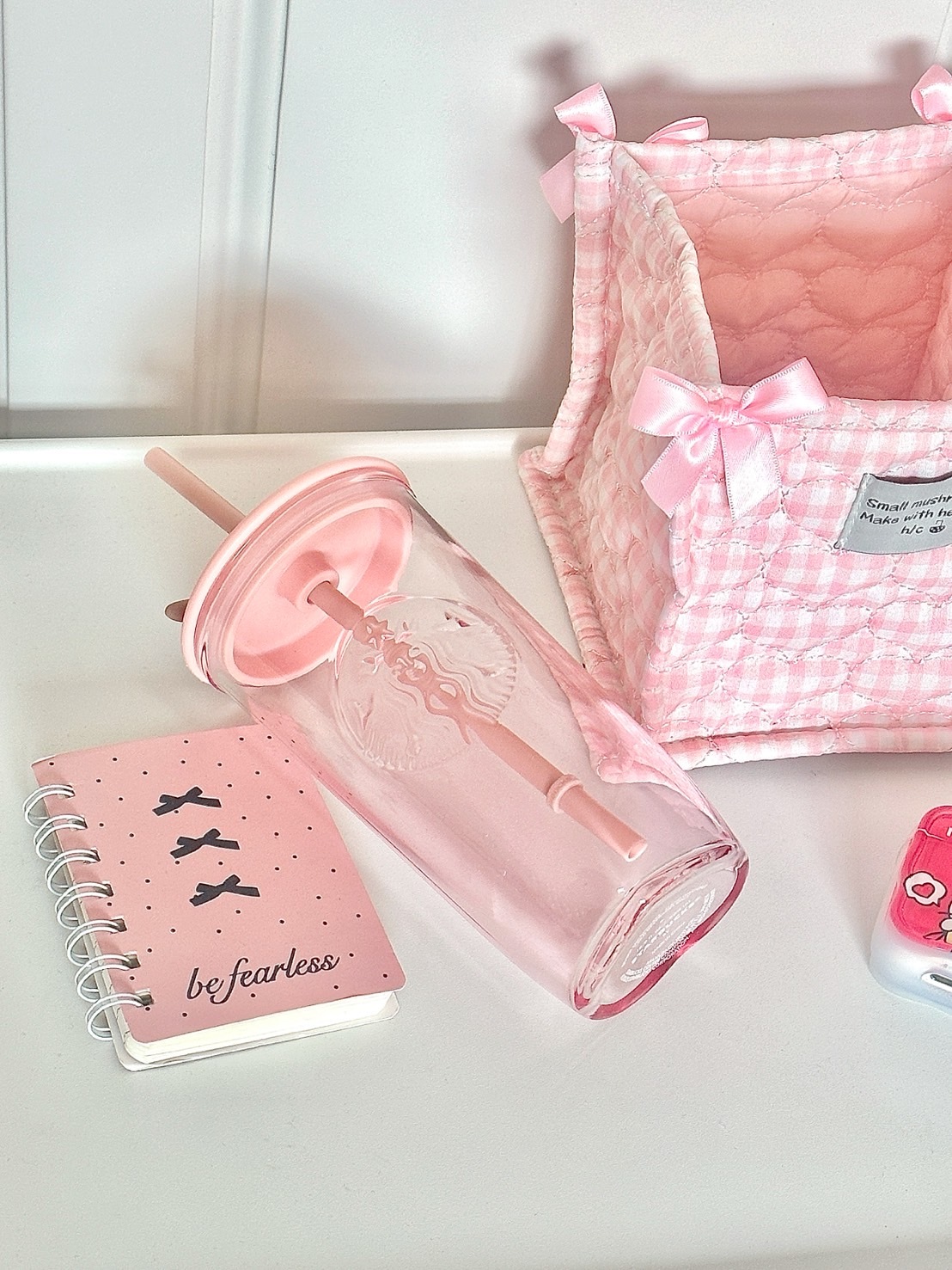 STARBUCKS 星巴克 星相伴系列 愛心杯底 玻璃吸管杯