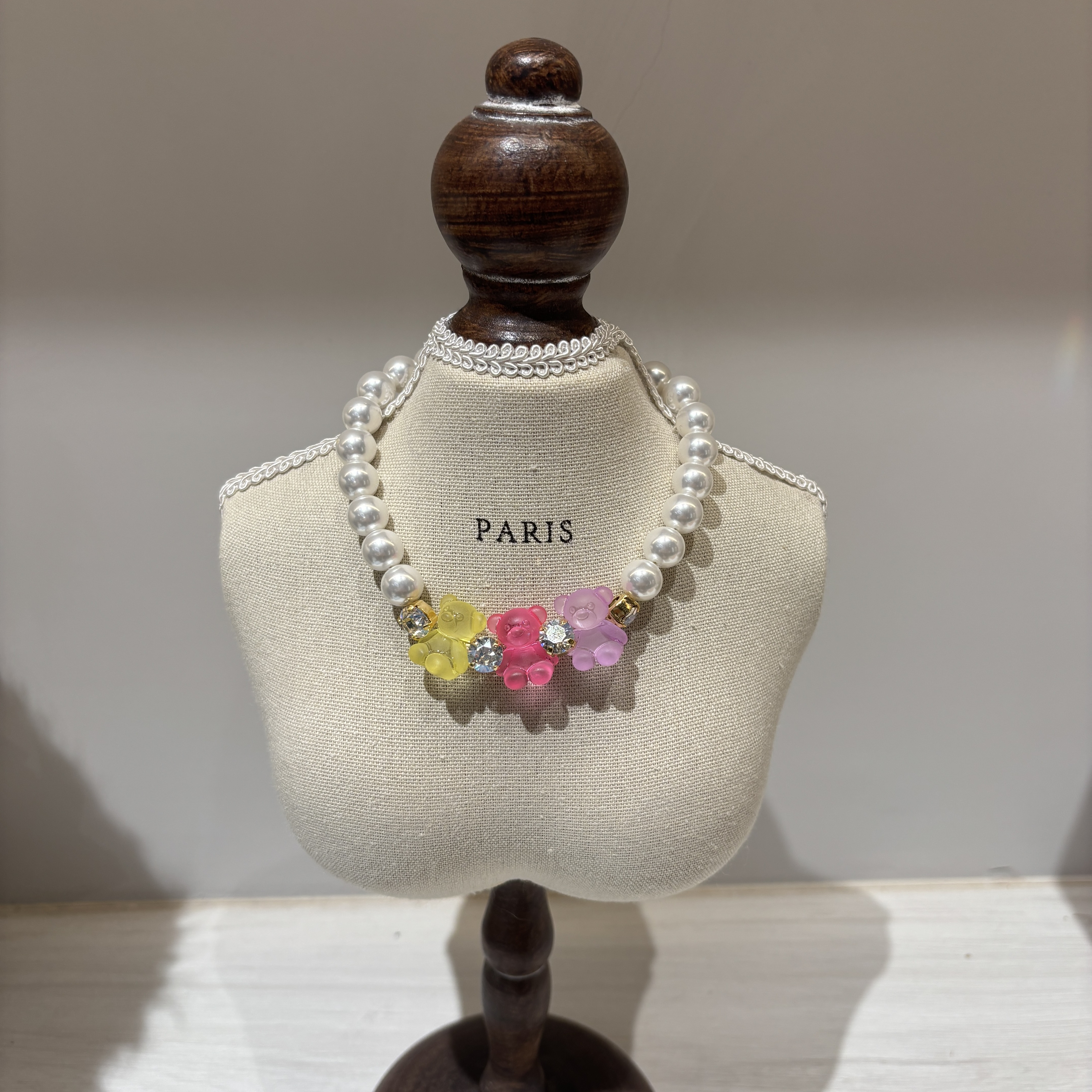 Salon de Peony 軟糖小熊珍珠項鍊