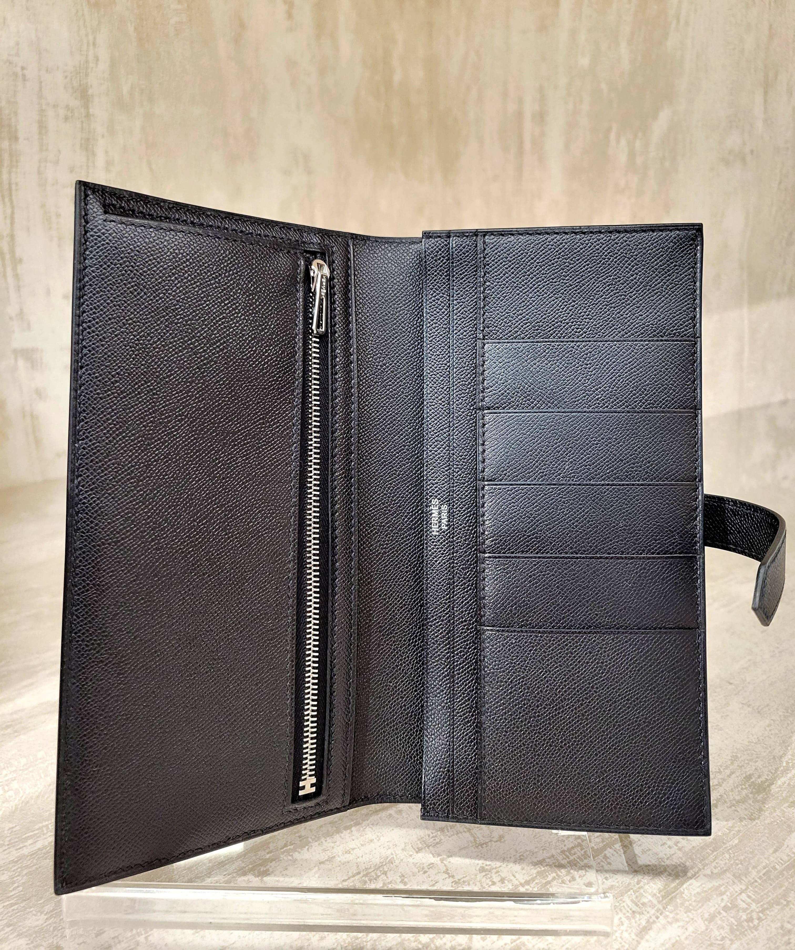 HERMES BEARN WALLET SO BLACK MADAME 長銀包 黑扣