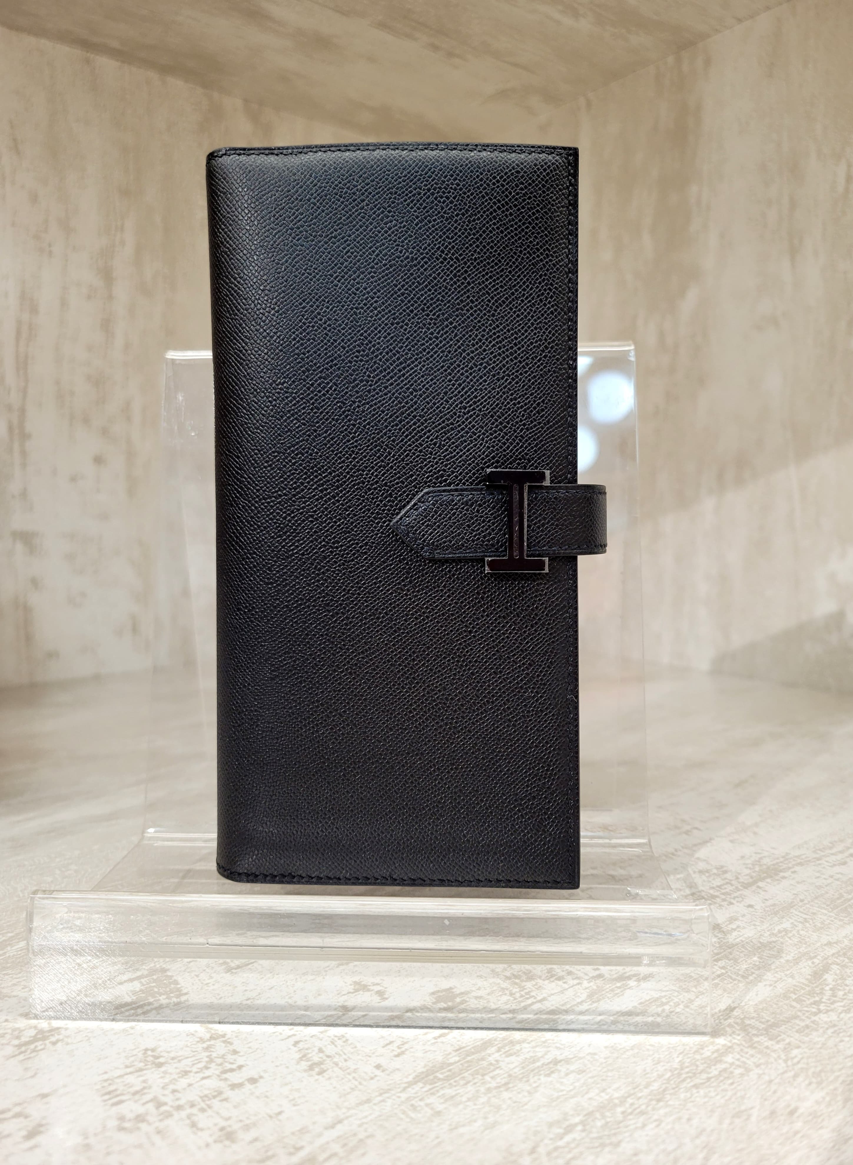 HERMES BEARN WALLET SO BLACK MADAME 長銀包 黑扣