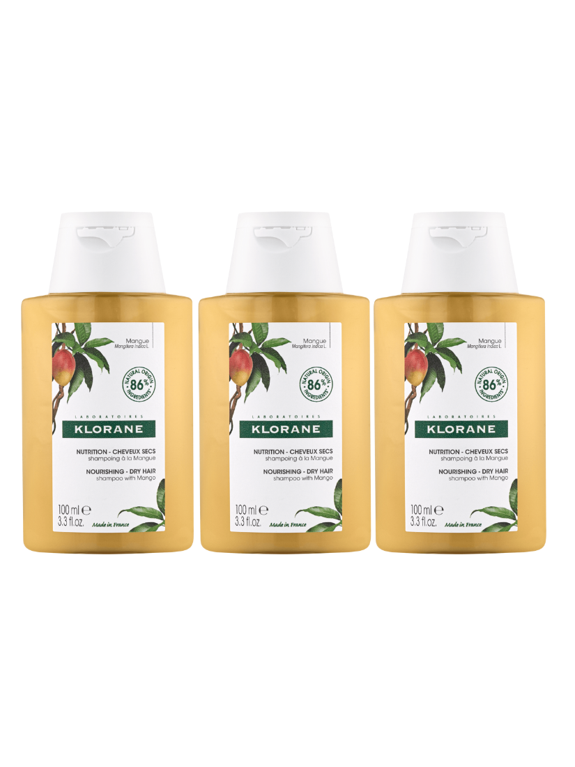 (到期日: 09/2026) KLORANE - 芒果脂柔軟潤澤洗髮水 100ml (3支裝)