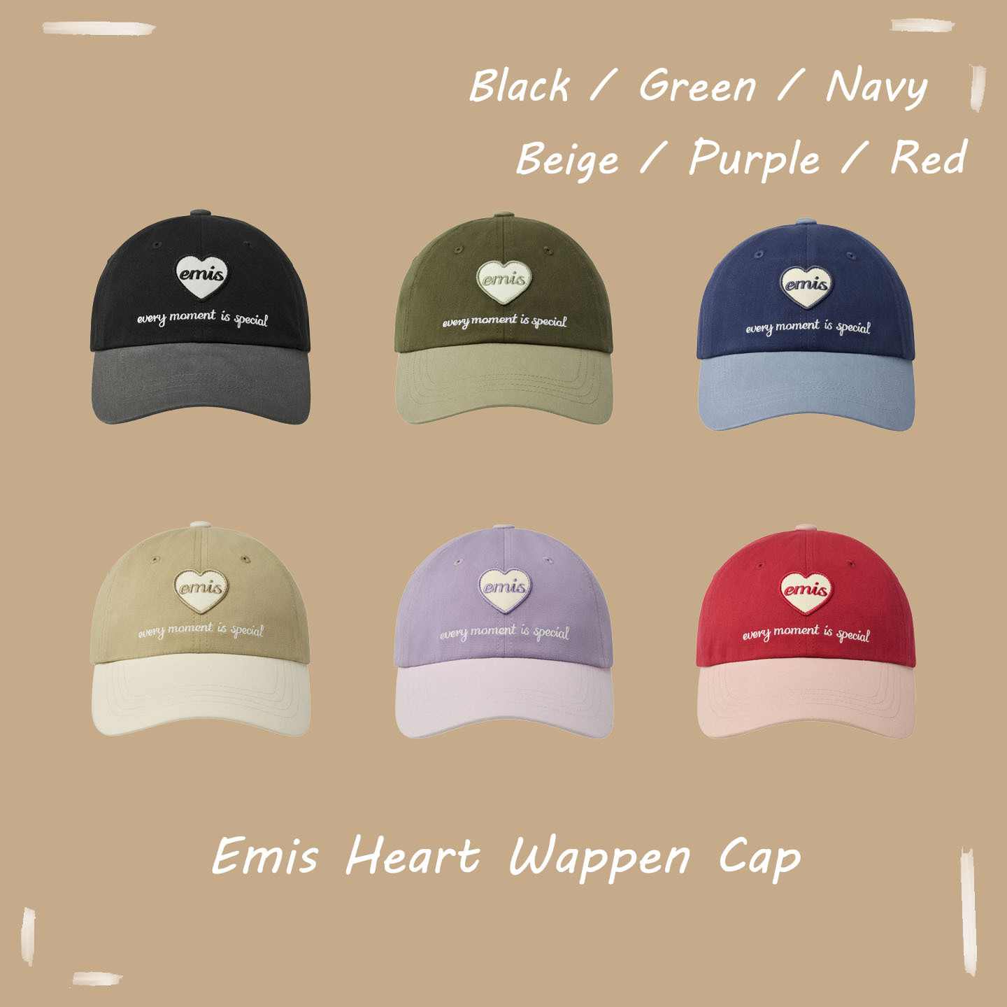 【OWN】EMIS 春夏新品 愛心 拼色 拼接 棒球 休閒 老帽 不分男女