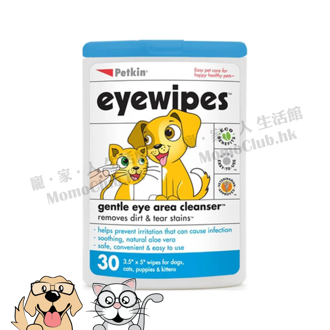 Petkin - 天然蘆薈潔眼紙 30片 [貓犬用]