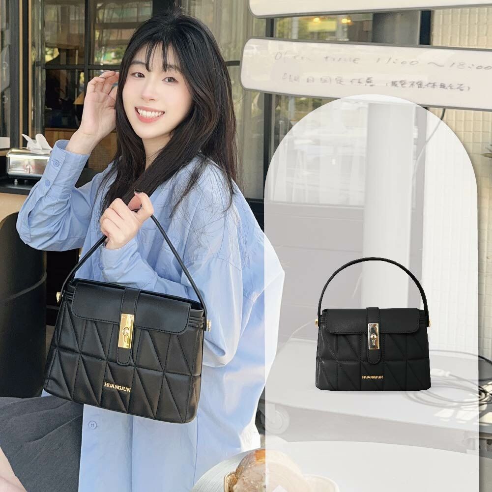 掀蓋壓紋包(小)-黑色