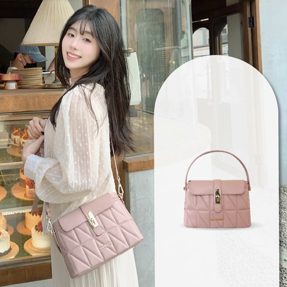 掀蓋壓紋包(小)-藕粉