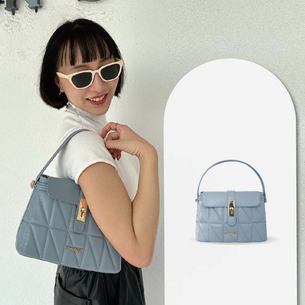 掀蓋壓紋包(小)-莫迪藍