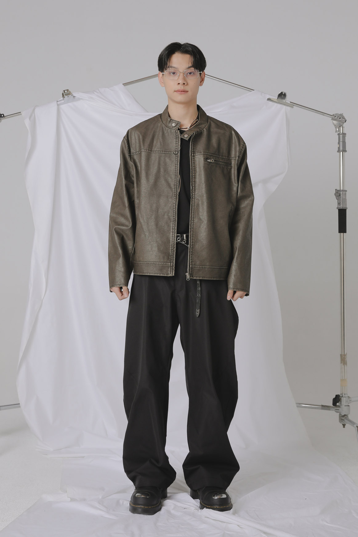 【Discount】Pigment Biker Leather Jumper #外套