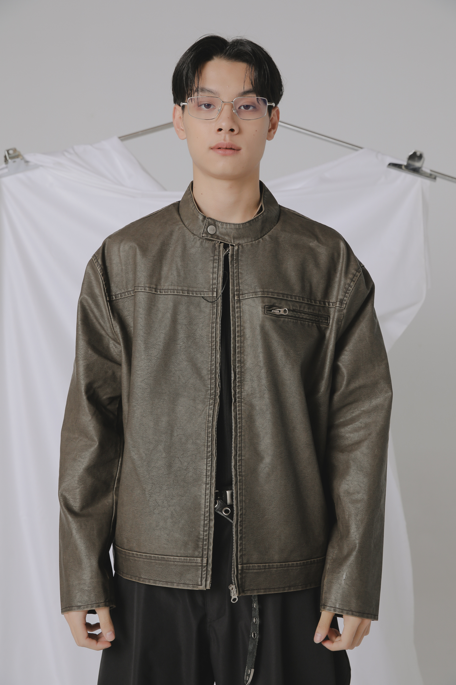 【Discount】Pigment Biker Leather Jumper #外套