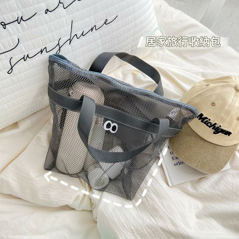 《5742》大眼睛大容量沙灘包/化妝包