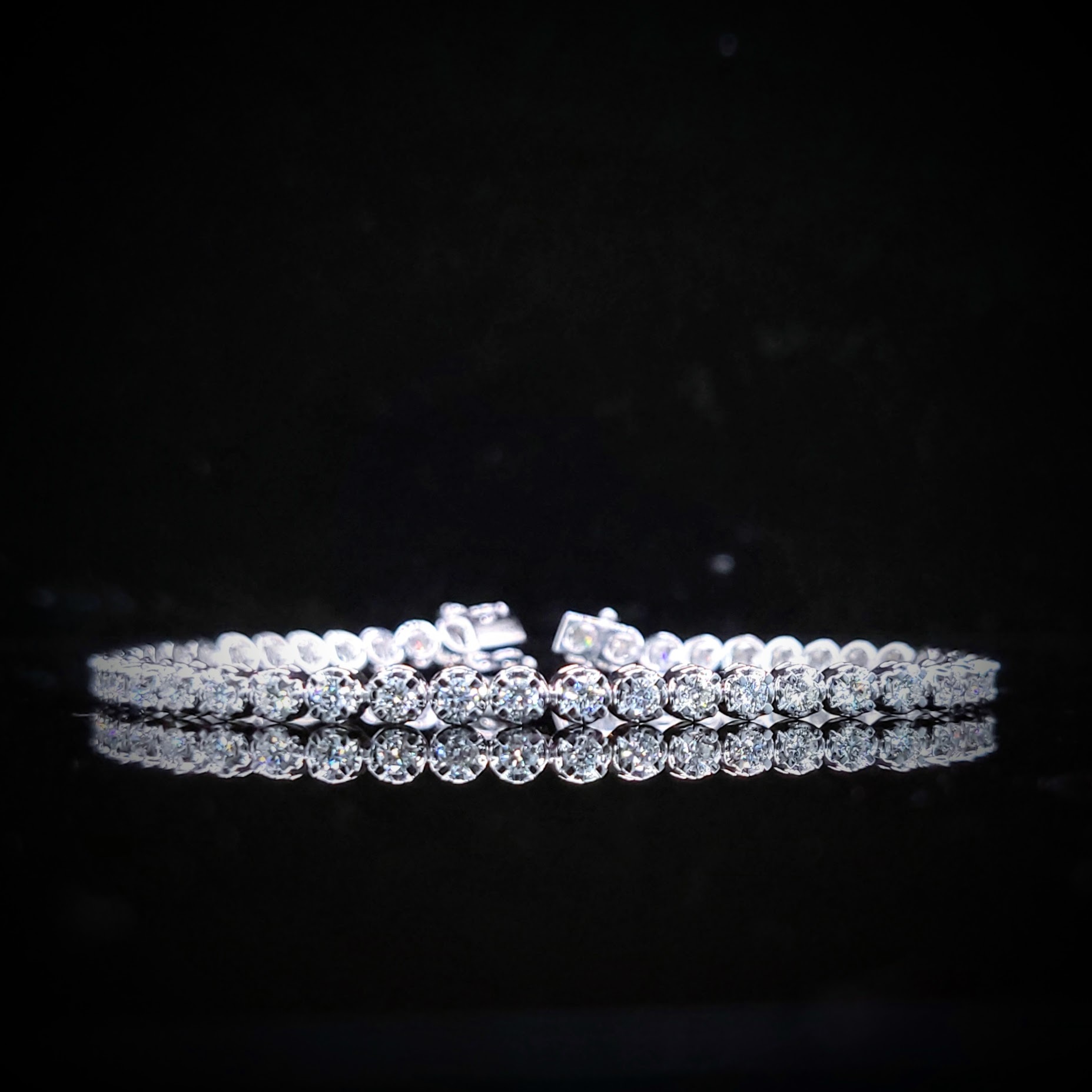 全新18K白金2卡鑽石手鍊