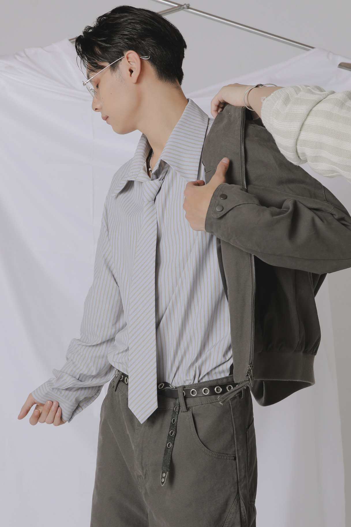 【itself】Tie Stripe Shirt #襯衫