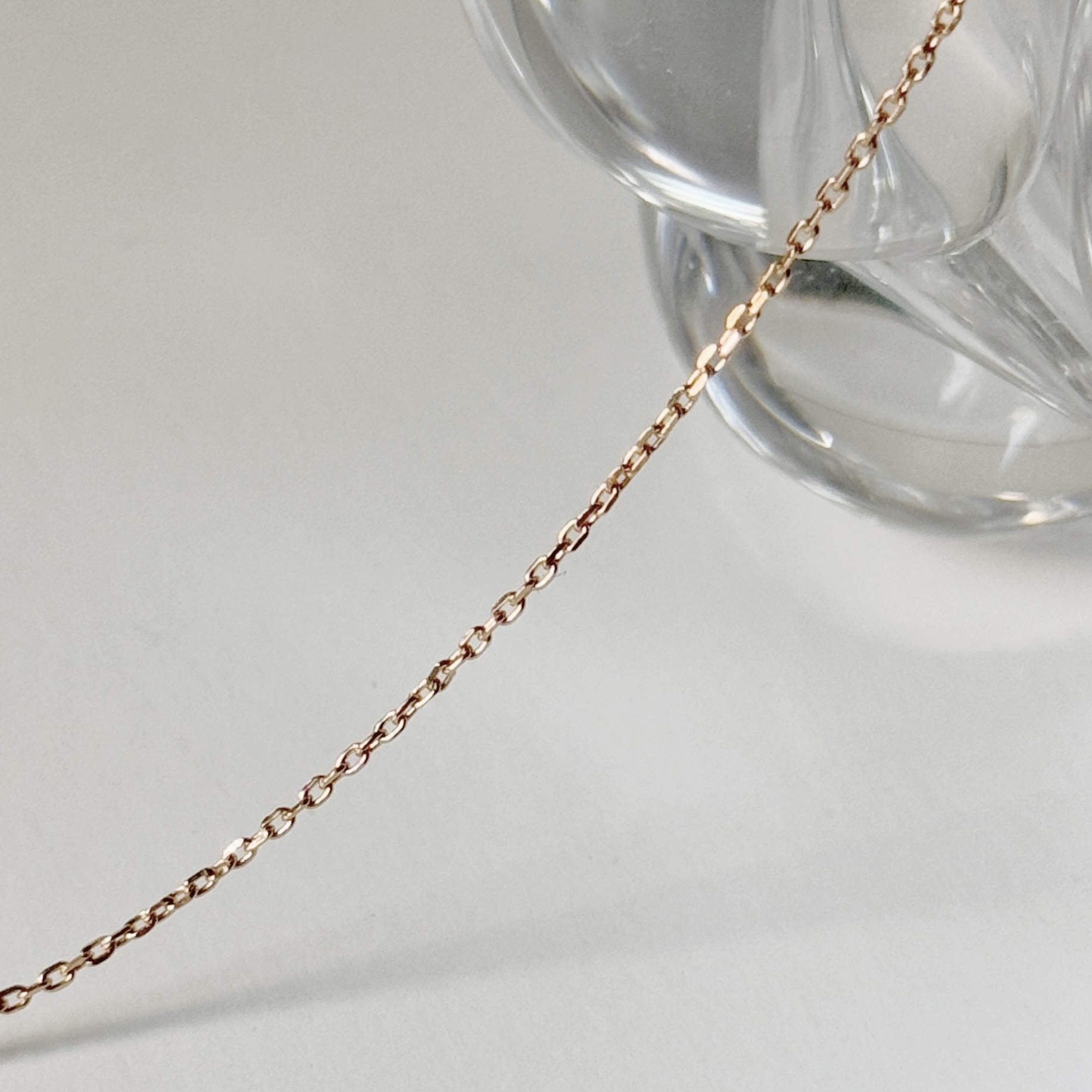 純銀素項鍊-玫瑰金