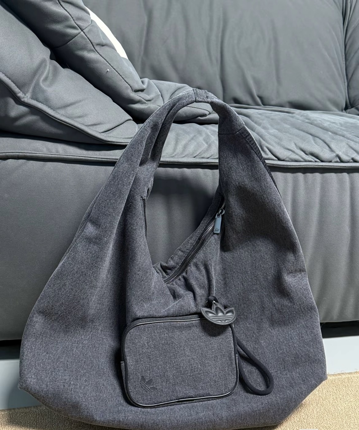 Adidas Originals logo 大容量 雲朵包 肩背包 小錢包 牛仔黑 牛仔藍