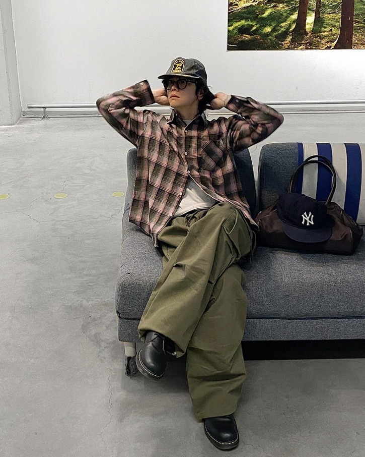 Doze 寬鬆格紋襯衫