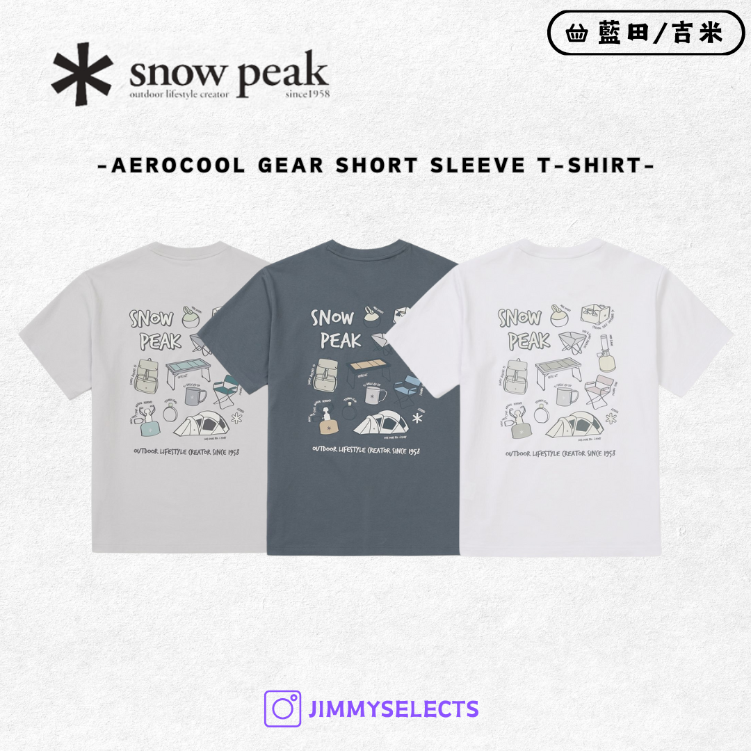 【代購】Snow Peak 雪諾必克 Aerocool Gear 露營圖案 涼感 短袖 短T S25MMFTS78