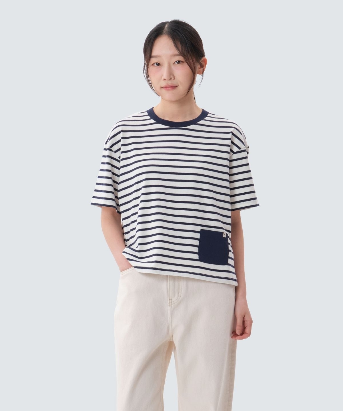 【代購】Snow Peak 雪諾必克 女  Stripe Semi Crop 半短版 短袖 短T S25MWFTS69