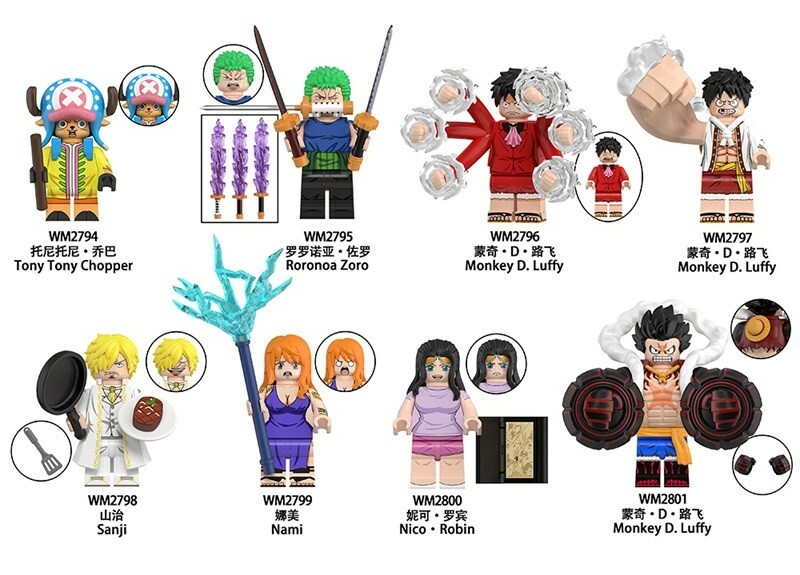 8PCS/LOT One Piece Minifigs Minifigures fit Lego WM6193