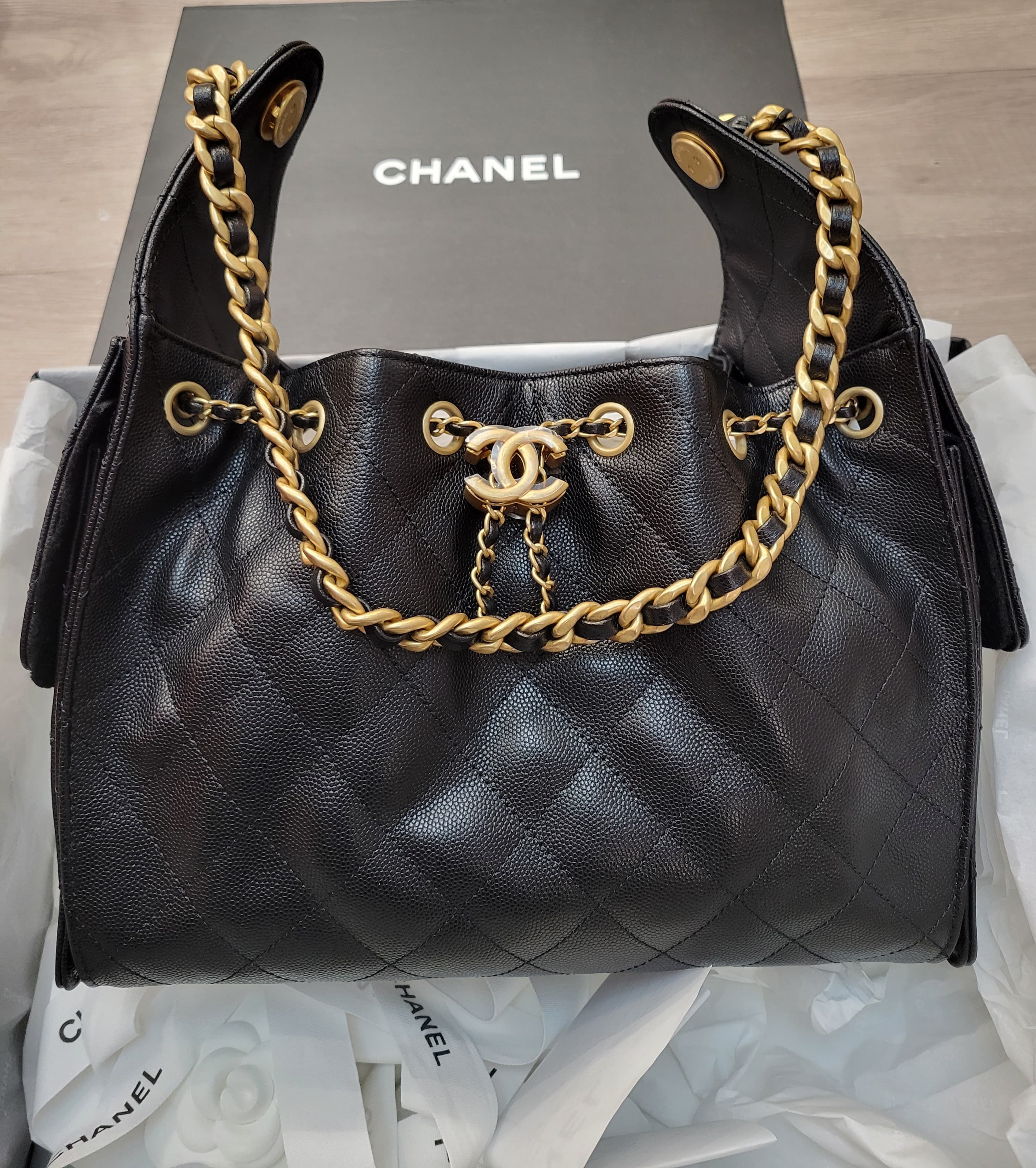 CHANEL AS5293 25 HOBO SMALL SIZE BLACK GOLD 黑金