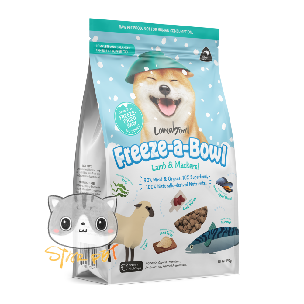 Loveabowl Lamb Mackerel Freeze Dried Raw Dog Recipe 140g