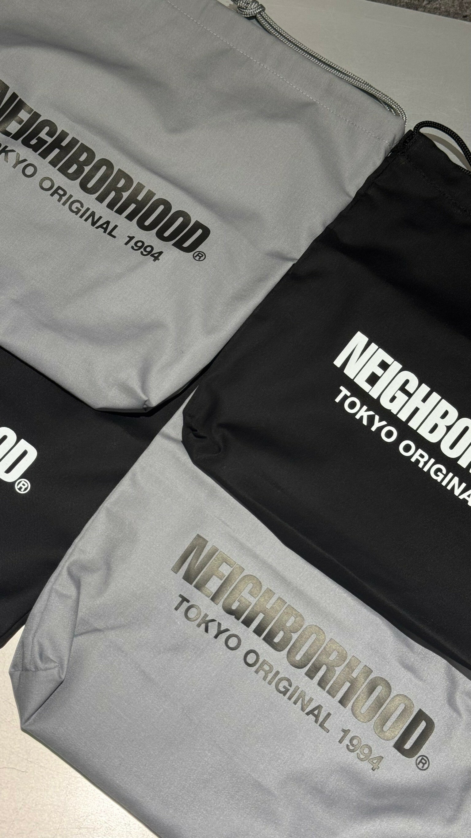 NEIGHBORHOOD drawstring shoulder bag dual-purpose squar