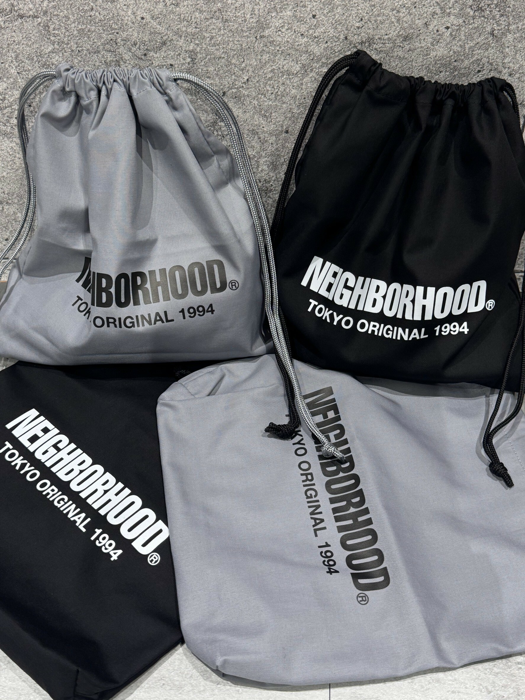 NEIGHBORHOOD drawstring shoulder bag dual-purpose squar