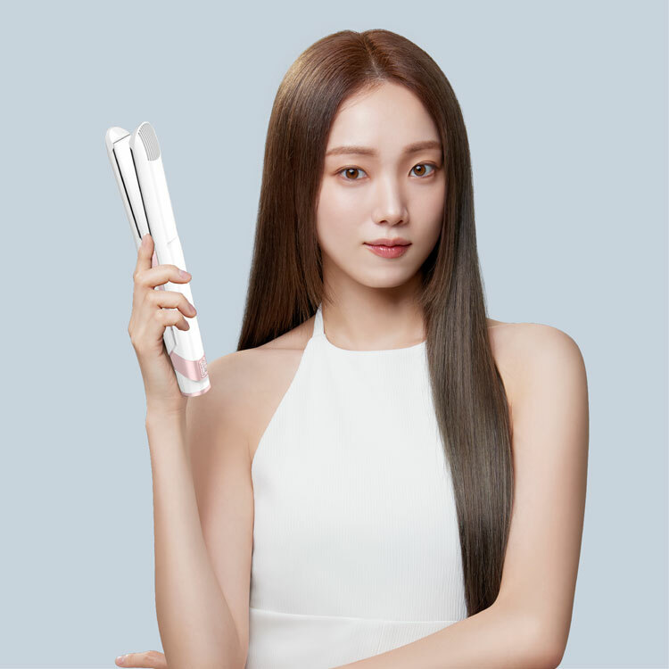 Glampalm GP201T 專業造型夾 [平面｜板闊1寸] - 雪白櫻花粉