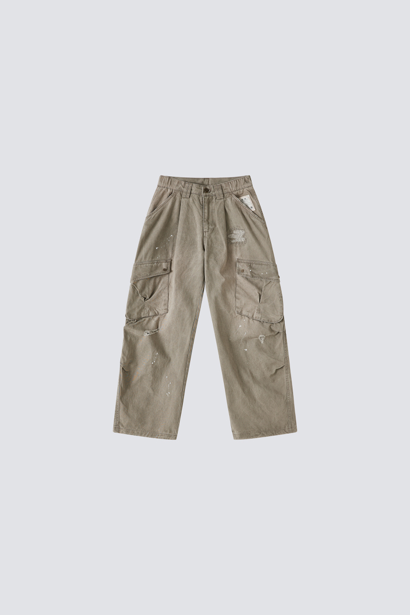 Pigment Washed Wide Leg Pants｜Hojicha｜Hong Kong Original Design