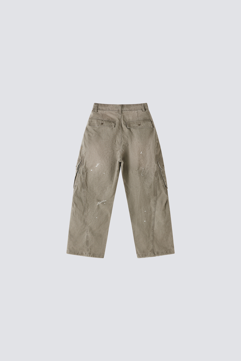 Pigment Washed Wide Leg Pants｜Hojicha｜Hong Kong Original Design