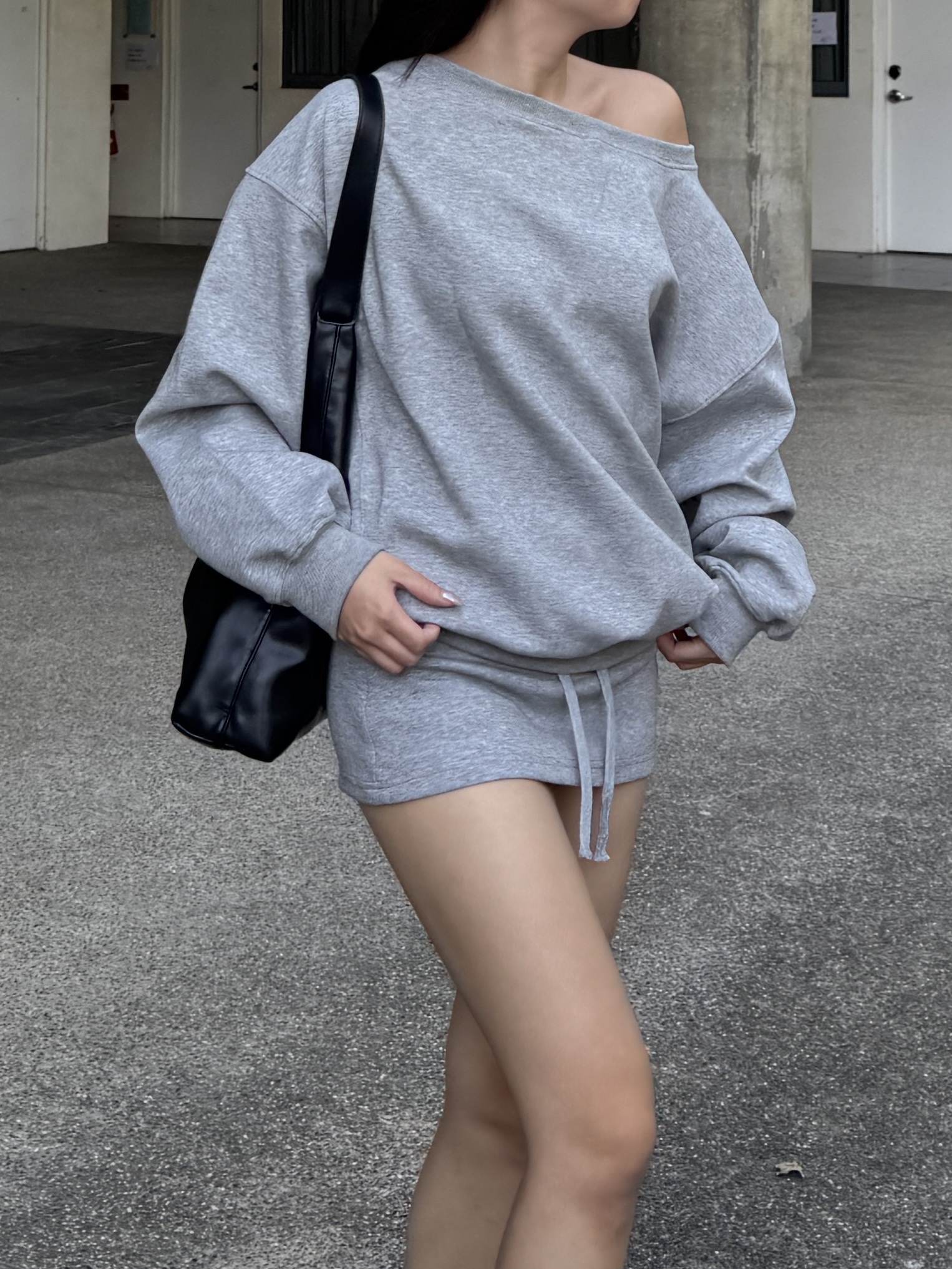 超舒適☁️空氣感斜肩褲裙套裝(4色)