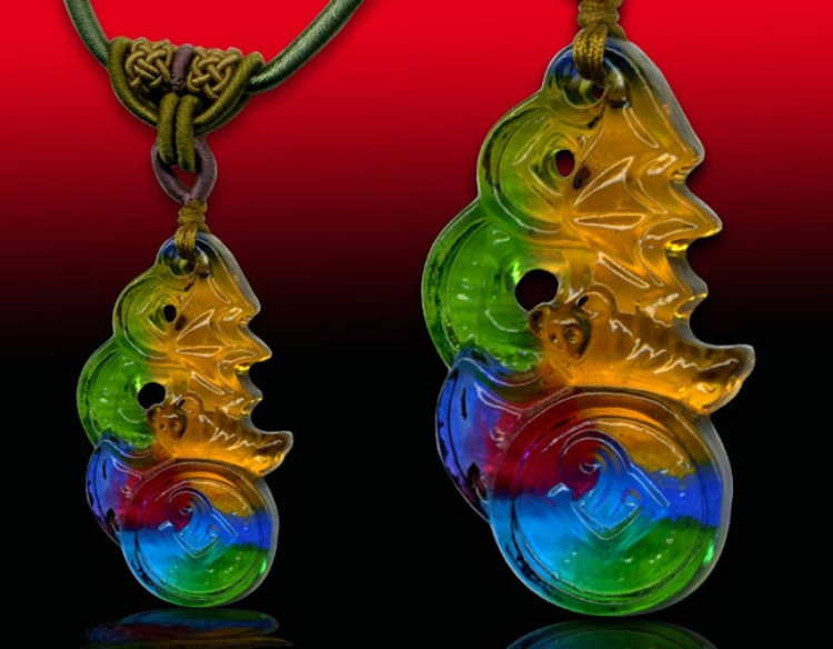 鹿港窯水晶琉璃｜福財連年項鍊 福氣盈門財源滾滾開運納福