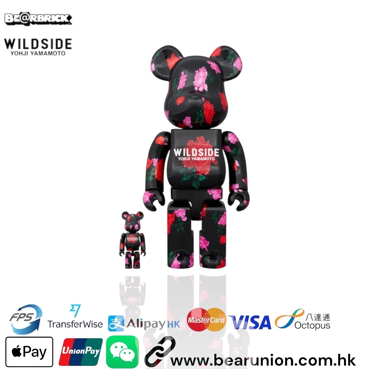 🎏預訂🎏Bearbrick 400% 100% WILDSIDEYOHJI YAMAMOTO 牡丹
