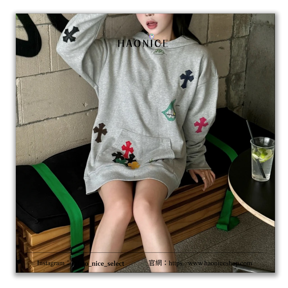 【HAO NICE】高級感搭配✅Chrome Hearts✝️彩色十字架 街頭塗鴉長袖 帽T