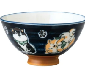 日本美濃焼陶瓷豆柴瓦碗14.6CM (日本製)