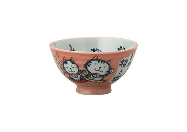 日本美濃焼陶瓷招き猫瓦碗11.4CM (日本製)