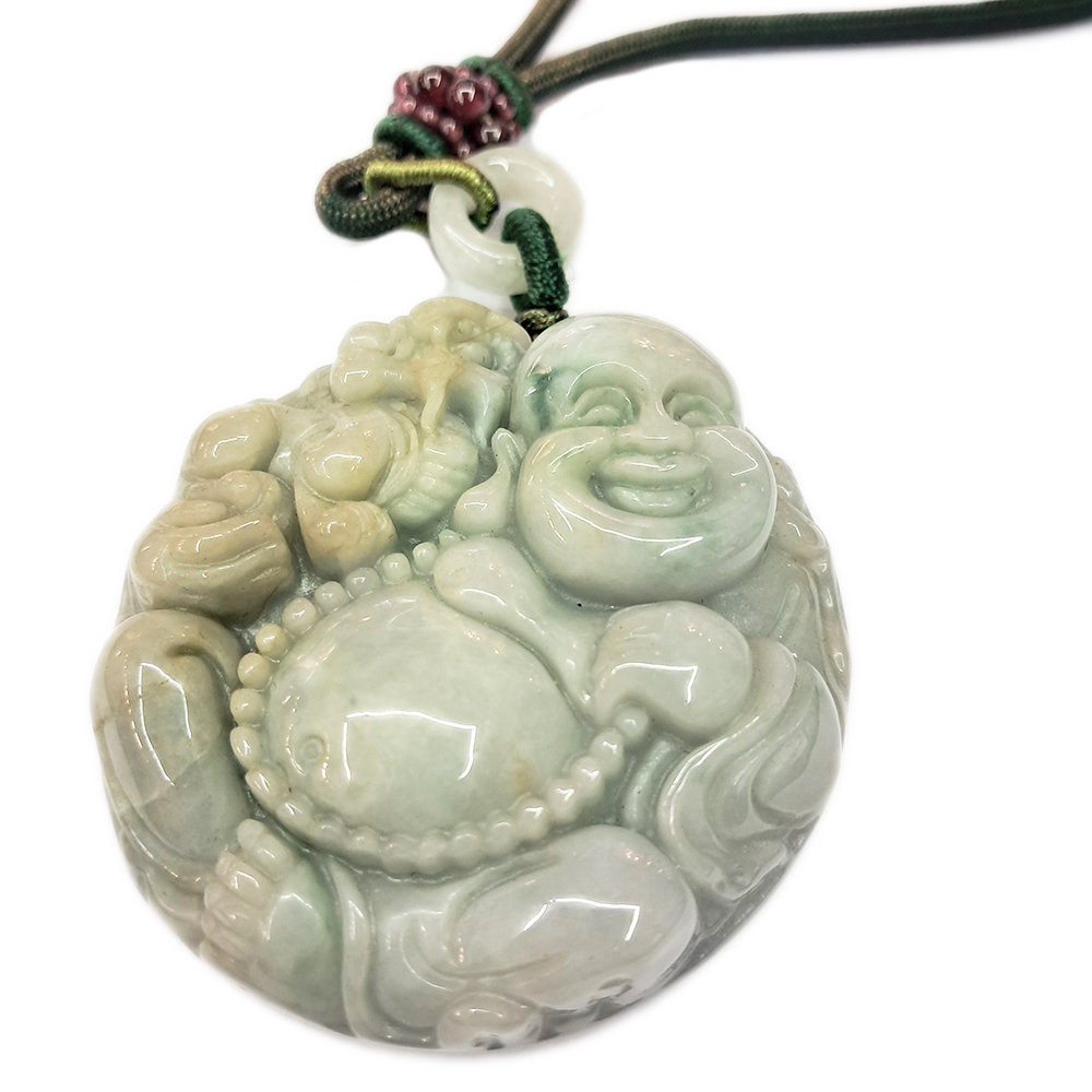 麒麟招財彌勒佛{緬甸玉紫羅蘭}中國結項鍊【十方】154413