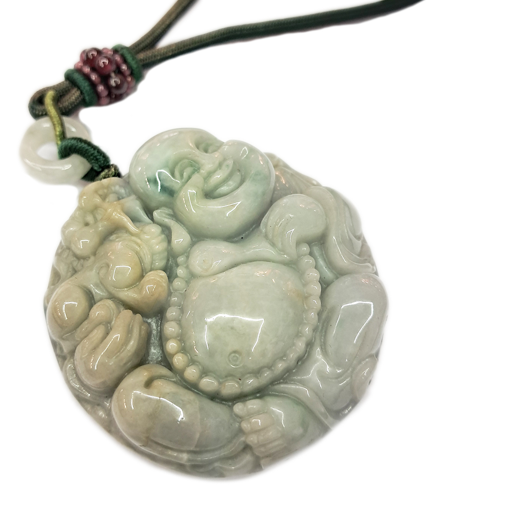 麒麟招財彌勒佛{緬甸玉紫羅蘭}中國結項鍊【十方】154413