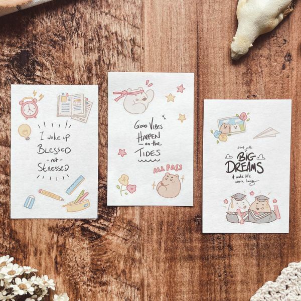 v.2 熊熊校園 3入感壓 轉印貼紙｜迪夢奇 Dimanche