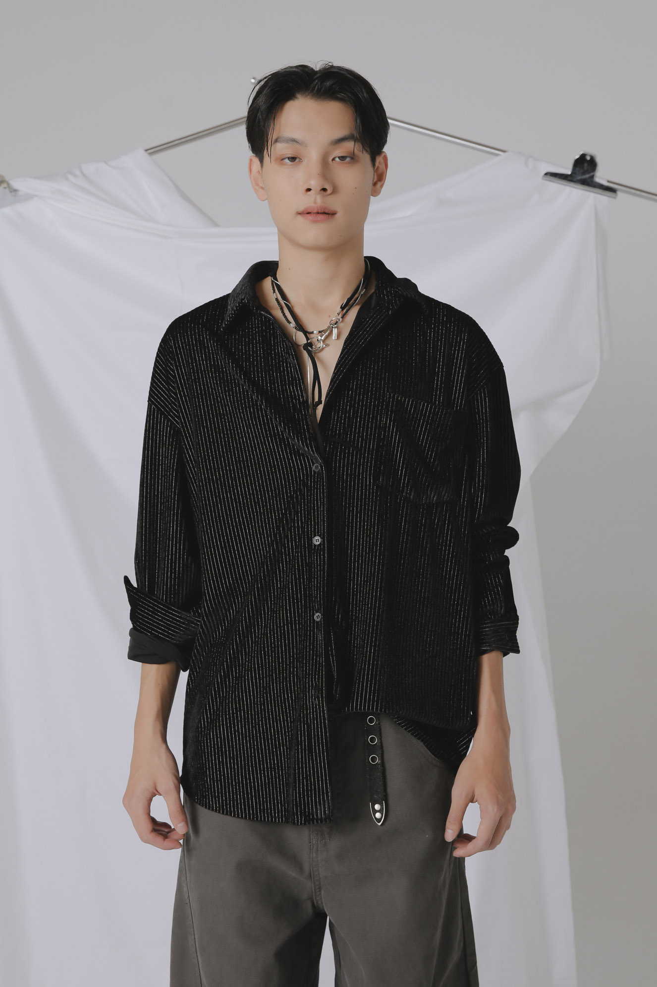 Carol Velvet Striped Shirt #長襯衫