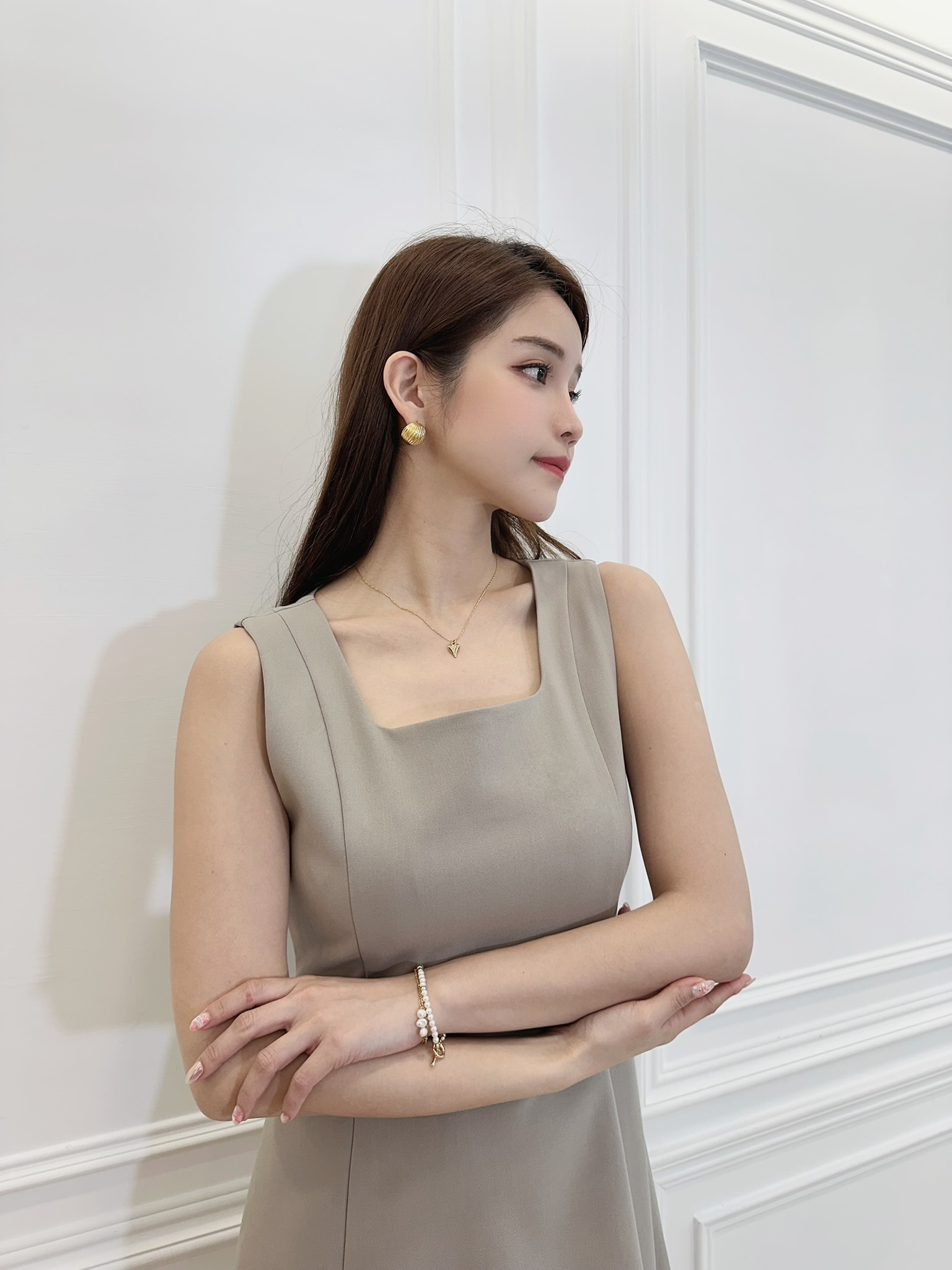 背心後綁帶短傘洋