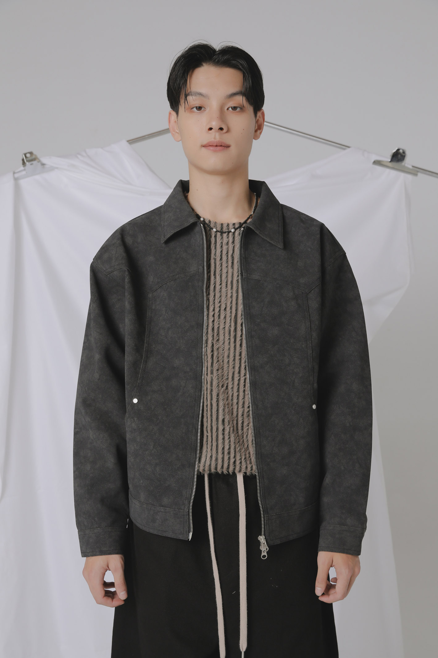 Connect Leather Suede Jumper #外套 (黑售完不補)