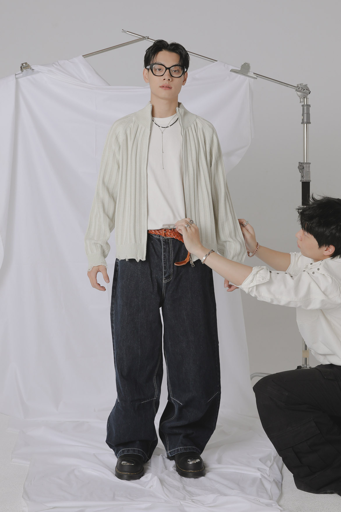 Contrast Knit Zip Up #針織外套