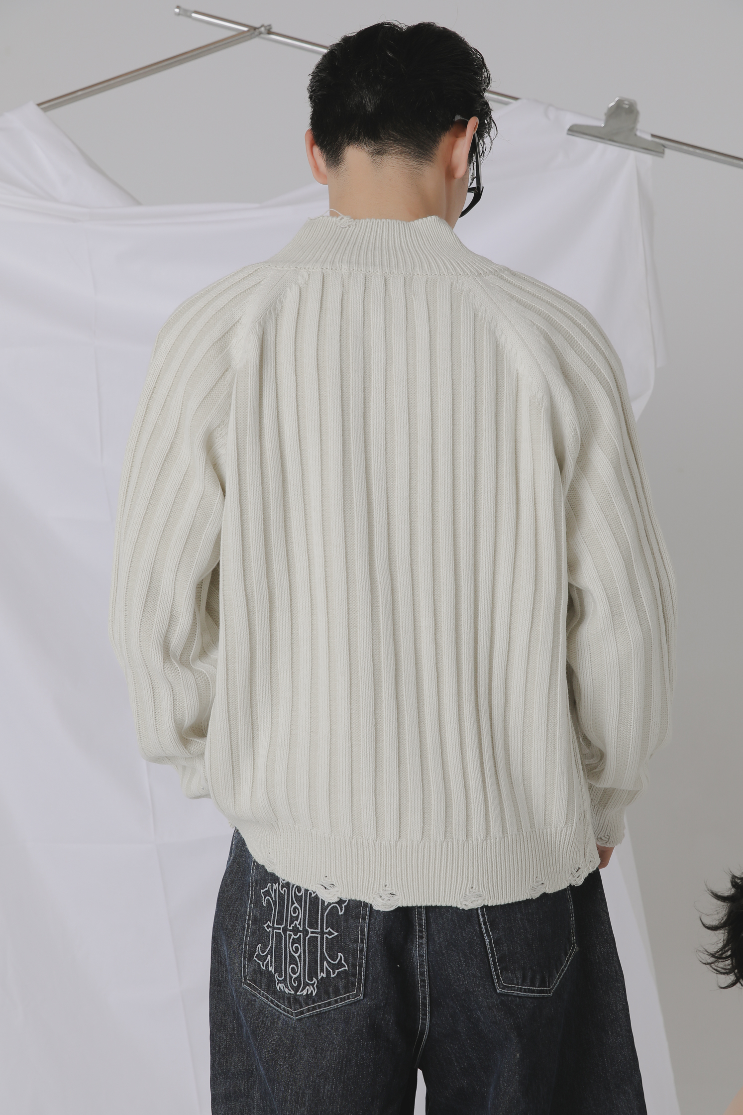 Contrast Knit Zip Up #針織外套